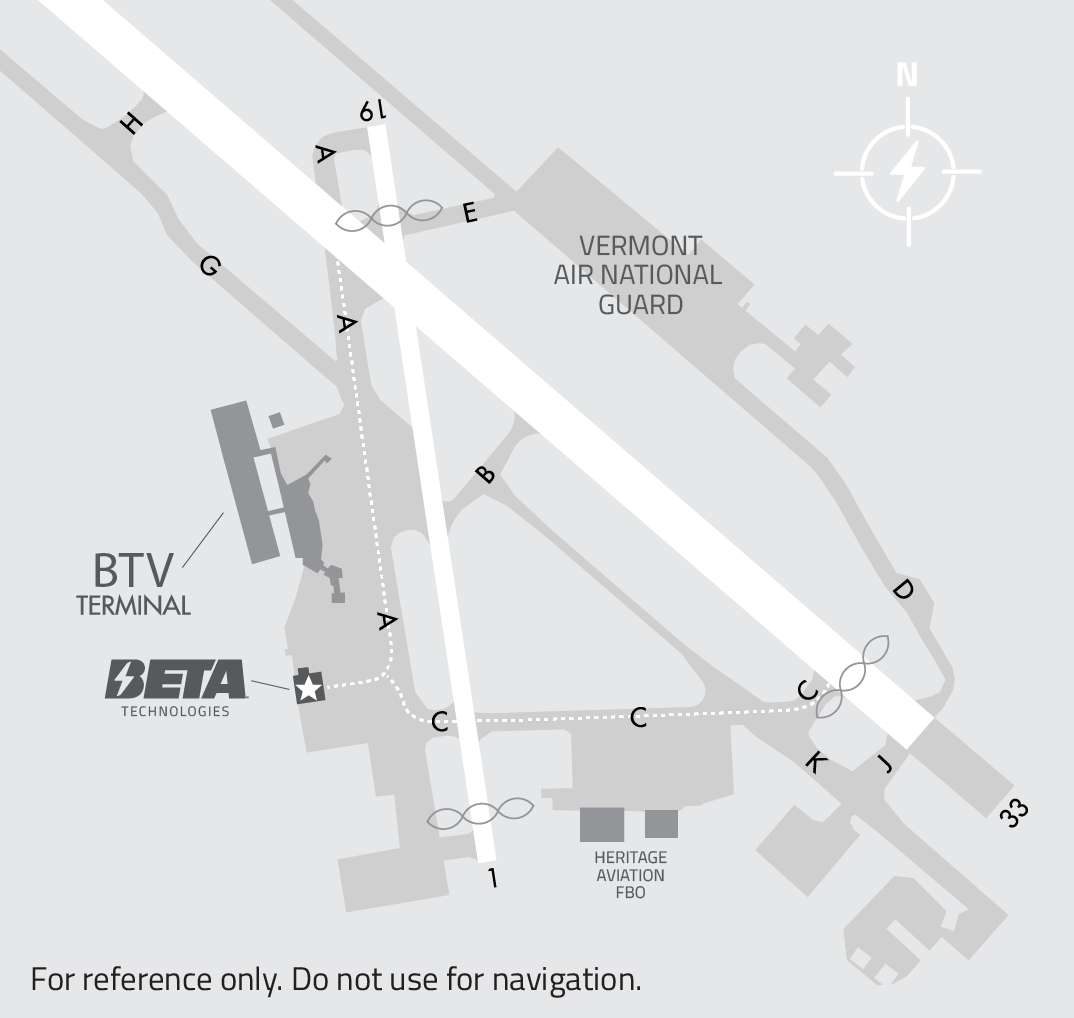 Stylized BTV Airport Diagram